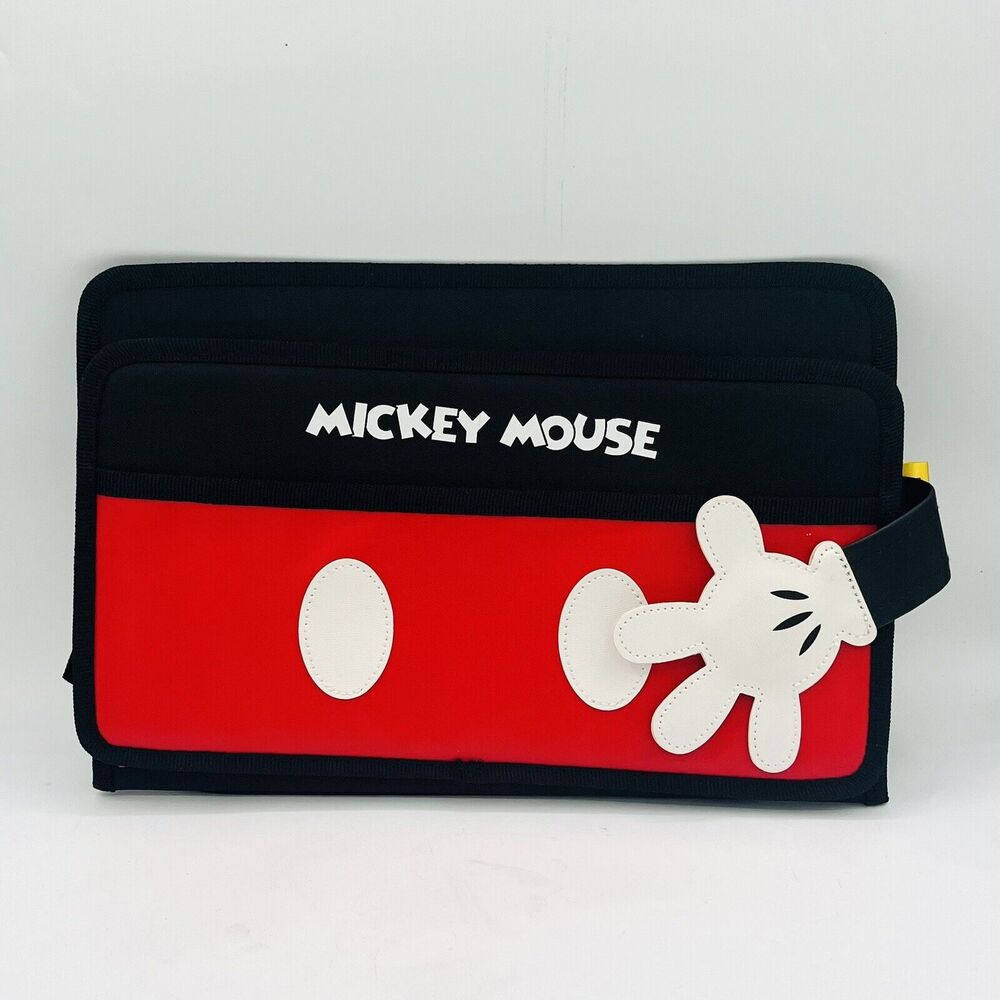 Disney Mickey Mouse Car Seat Organizer. Licensed, Black & Red. Lap Tablet Holder